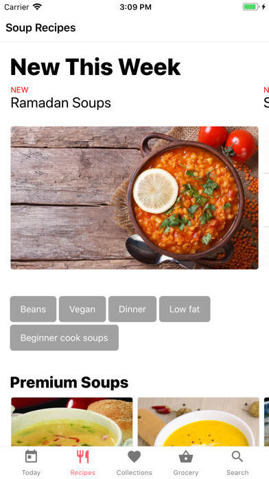 Emulate iPhone app Soup Healthy Cooking Recipes using MyAndroid