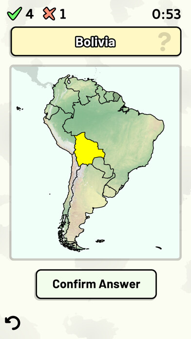Emulate iPhone app South American Countries Quiz using MyAndroid Emulate iPhone app South American Countries Quiz using MyAndroid