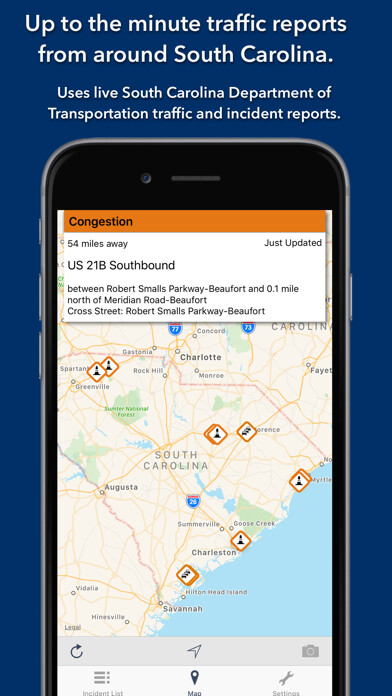 Emulate iPhone app South Carolina State Roads using MyAndroid