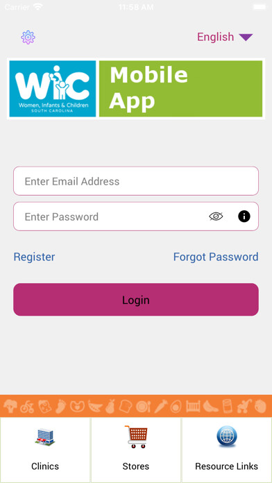 Emulate iPhone app South Carolina WIC using MyAndroid