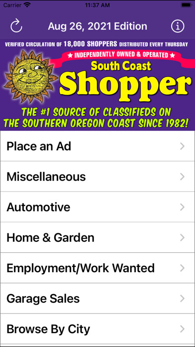 Emulate iPhone app South Coast Shopper using MyAndroid