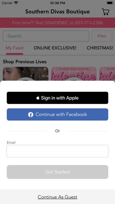 Emulate iPhone app Southern Divas Boutique using MyAndroid Emulate iPhone app Southern Divas Boutique using MyAndroid