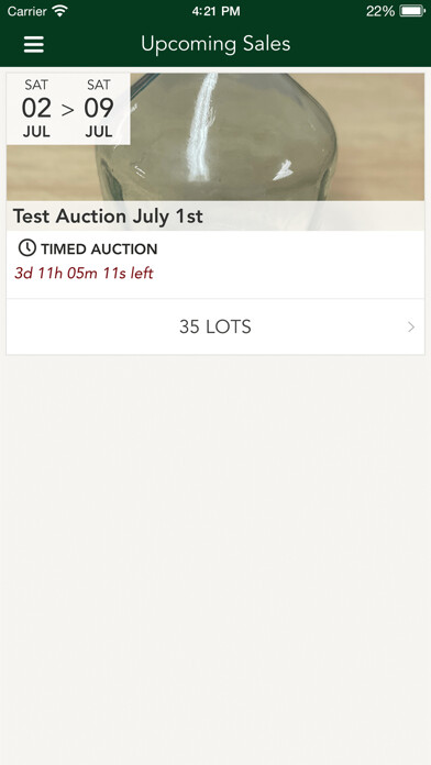 Emulate iPhone app Southern Heirs Auction using MyAndroid