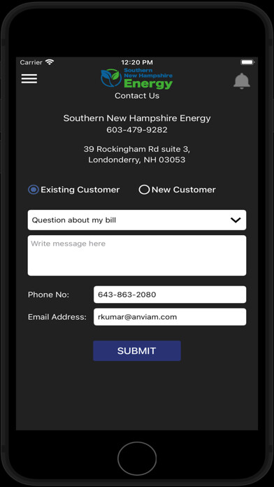 Emulate iPhone app Southern NH Energy using MyAndroid Emulate iPhone app Southern NH Energy using MyAndroid