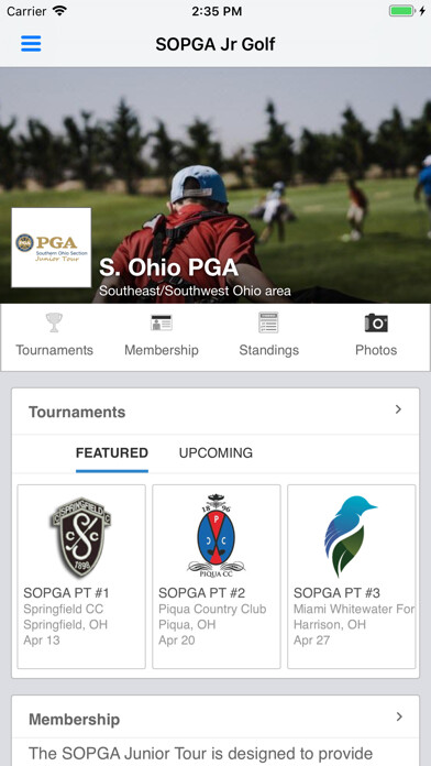 Emulate iPhone app Southern Ohio PGA Jr Tour using MyAndroid Emulate iPhone app Southern Ohio PGA Jr Tour using MyAndroid