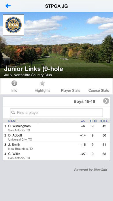 Emulate iPhone app Southern Texas PGA Junior Golf using MyAndroid Emulate iPhone app Southern Texas PGA Junior Golf using MyAndroid