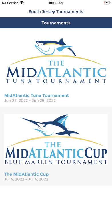 Emulate iPhone app South Jersey Tournaments using MyAndroid