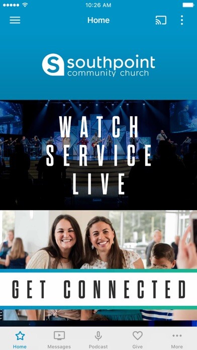 Emulate iPhone app Southpoint Community Church using MyAndroid