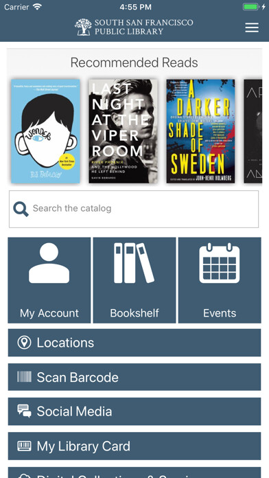 Emulate iPhone app South San Francisco Library using MyAndroid