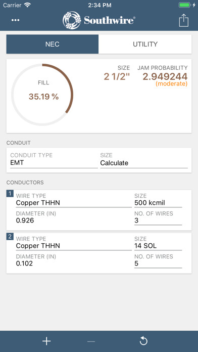 Emulate iPhone app Southwire® Conduit Fill Calc using MyAndroid Emulate iPhone app Southwire® Conduit Fill Calc using MyAndroid