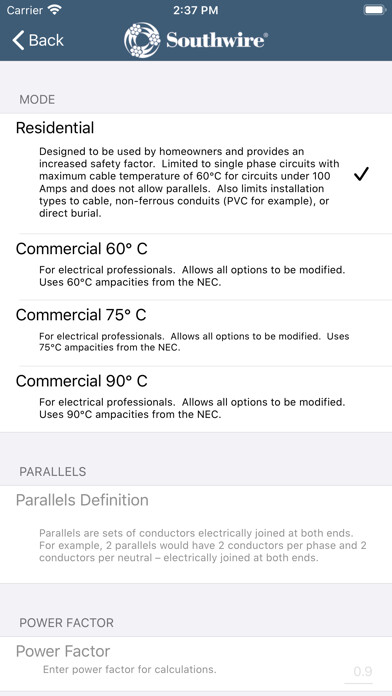 Emulate iPhone app Southwire® Voltage Drop Calc using MyAndroid Emulate iPhone app Southwire® Voltage Drop Calc using MyAndroid