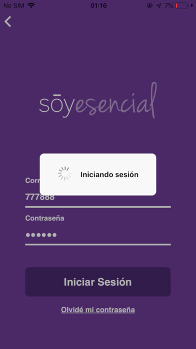 Emulate iPhone app Soy Esencial using MyAndroid