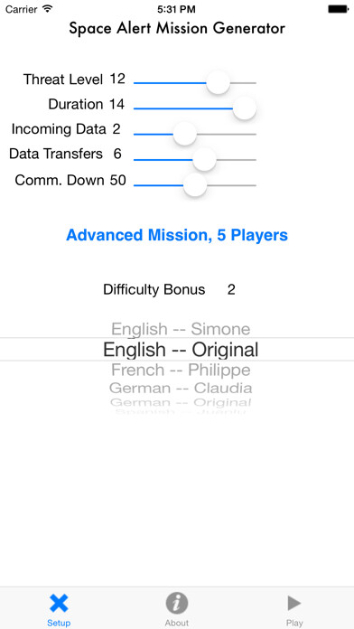 Emulate iPhone app Space Alert Mission Generator using MyAndroid Emulate iPhone app Space Alert Mission Generator using MyAndroid