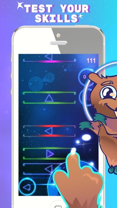 Emulate iPhone app Space Beaver: Fast reaction game with gesture using MyAndroid