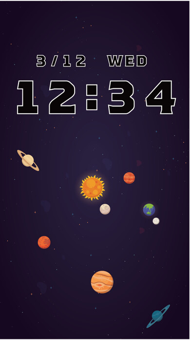 Emulate iPhone app Space Clock -digital clock- using MyAndroid