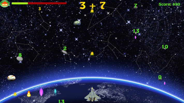 Emulate Android APK Space Jet Fighter Math Game