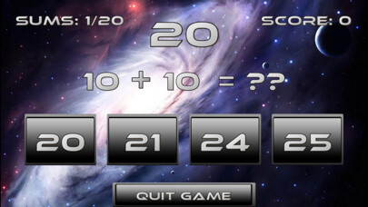 Emulate iPhone app Space Math Free! - Math Game for Children (and Adults!) using MyAndroid
