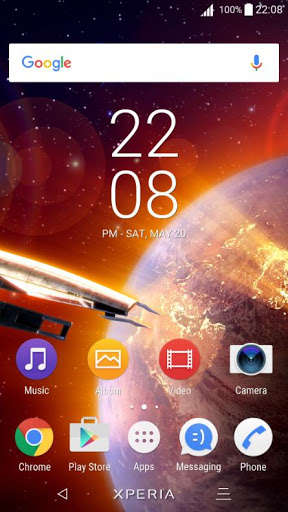 Run android online APK Spaceship Red Earth Theme for Xperia from MyAndroid or emulate Spaceship Red Earth Theme for Xperia using MyAndroid