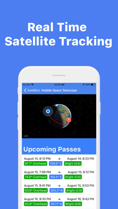 Emulate iPhone app Space Tracker using MyAndroid