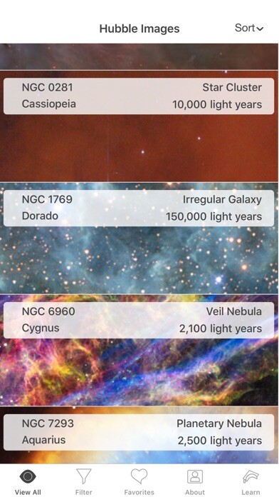 Emulate iPhone app Space Views - Hubble using MyAndroid