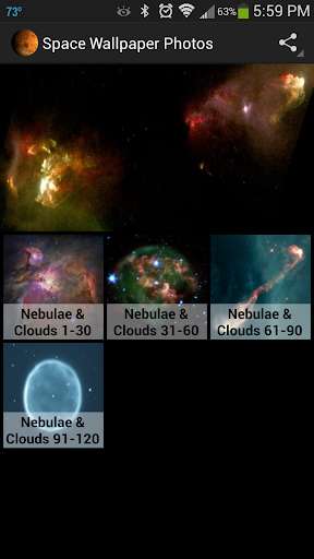 Run android online APK Space Wallpaper Photos from MyAndroid or emulate Space Wallpaper Photos using MyAndroid