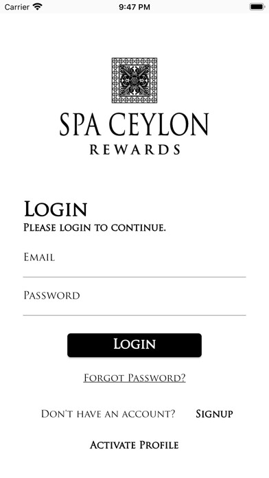 Emulate iPhone app Spa Ceylon Rewards using MyAndroid Emulate iPhone app Spa Ceylon Rewards using MyAndroid