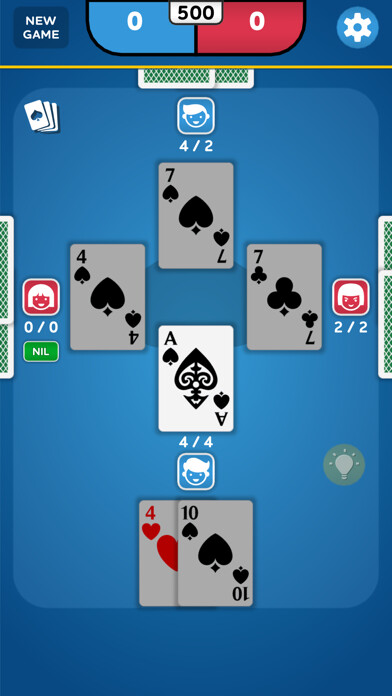 Emulate iPhone app Spades - Cards Game using MyAndroid