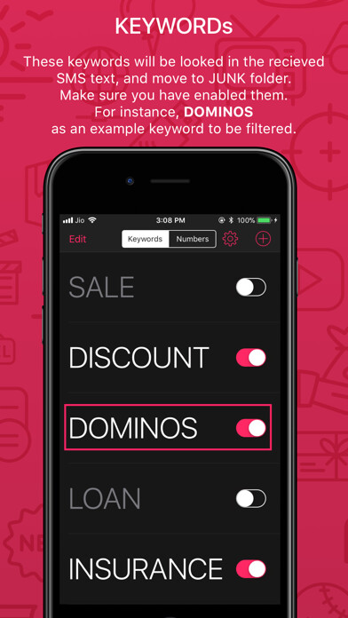 Emulate iPhone app SpamSMS - Block Junk Messages using MyAndroid