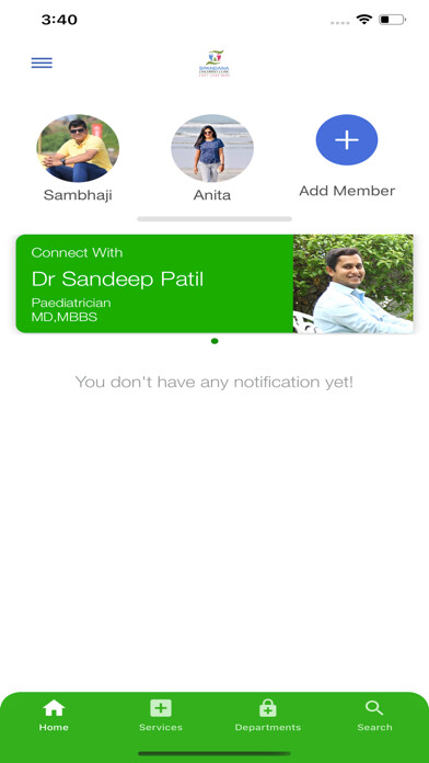 Emulate iPhone app Spandana childrens clinic using MyAndroid