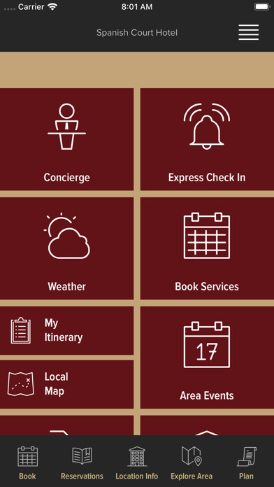 Emulate iPhone app Spanish Court Hotel using MyAndroid