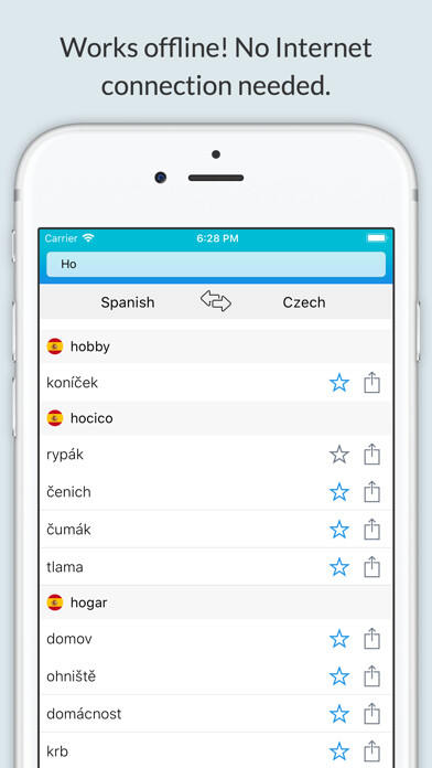 Emulate iPhone app Spanish Czech Dictionary + using MyAndroid Emulate iPhone app Spanish Czech Dictionary + using MyAndroid