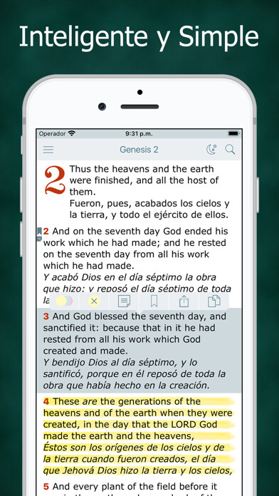 Emulate iPhone app Spanish English Bible - Biblia using MyAndroid