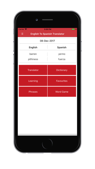 Emulate iPhone app Spanish English Translators using MyAndroid