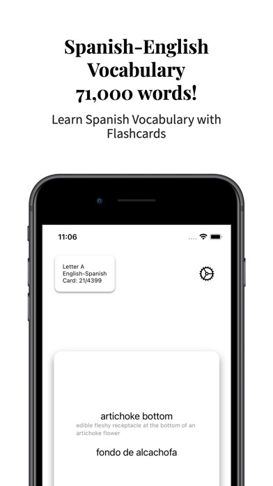 Emulate iPhone app Spanish-English Vocabulary using MyAndroid
