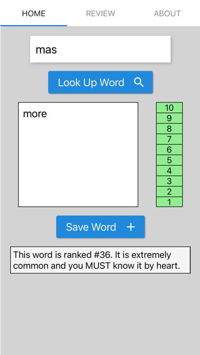 Emulate iPhone app Spanish Frequency Dictionary using MyAndroid Emulate iPhone app Spanish Frequency Dictionary using MyAndroid