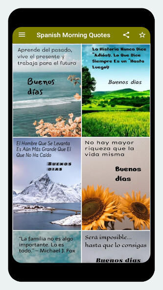Run android online APK Spanish Good Morning Quotes from MyAndroid or emulate Spanish Good Morning Quotes using MyAndroid