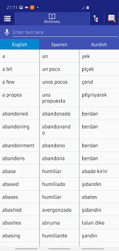 Run android online APK Spanish Kurdish Dictionary from MyAndroid or emulate Spanish Kurdish Dictionary using MyAndroid