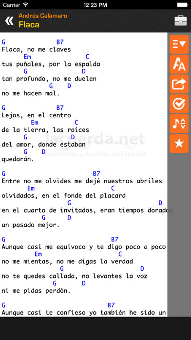 Emulate iPhone app Spanish Tabs & Chords using MyAndroid Emulate iPhone app Spanish Tabs & Chords using MyAndroid