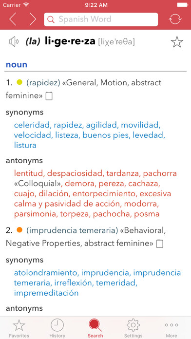 Emulate iPhone app Spanish Thesaurus using MyAndroid Emulate iPhone app Spanish Thesaurus using MyAndroid