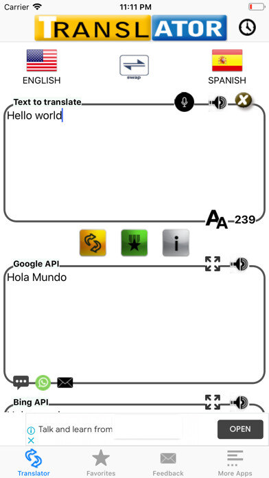 Emulate iPhone app Spanish Translator Pro using MyAndroid Emulate iPhone app Spanish Translator Pro using MyAndroid