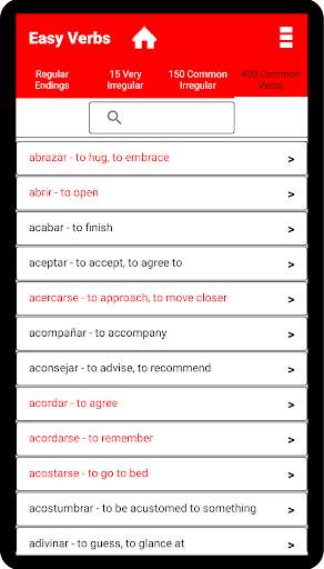 Run android online APK Spanish Verbos Reference from MyAndroid or emulate Spanish Verbos Reference using MyAndroid