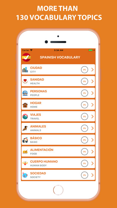 Emulate iPhone app Spanish Vocabulary By Picture using MyAndroid Emulate iPhone app Spanish Vocabulary By Picture using MyAndroid