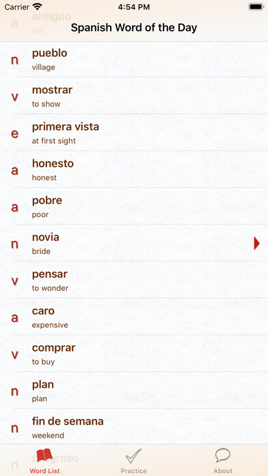 Emulate iPhone app Spanish Word of the Day HD using MyAndroid Emulate iPhone app Spanish Word of the Day HD using MyAndroid