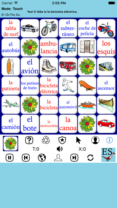Emulate iPhone app Spanish Words - Beginners using MyAndroid