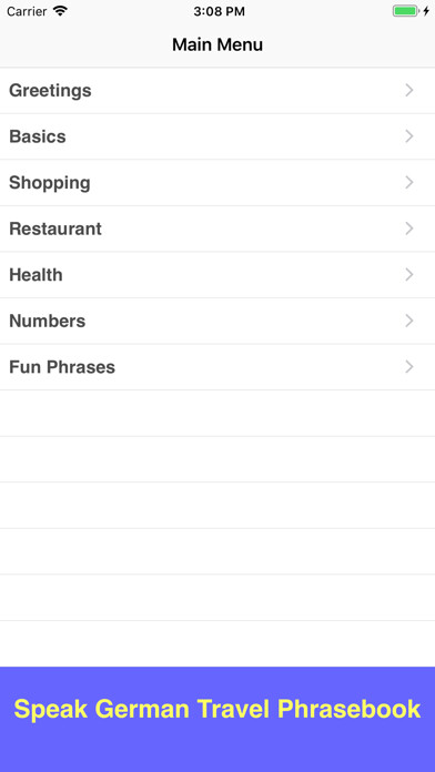 Emulate iPhone app Speak German Prasebook Lite using MyAndroid