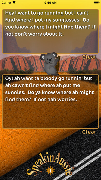 Emulate iPhone app Speakin Aussie using MyAndroid