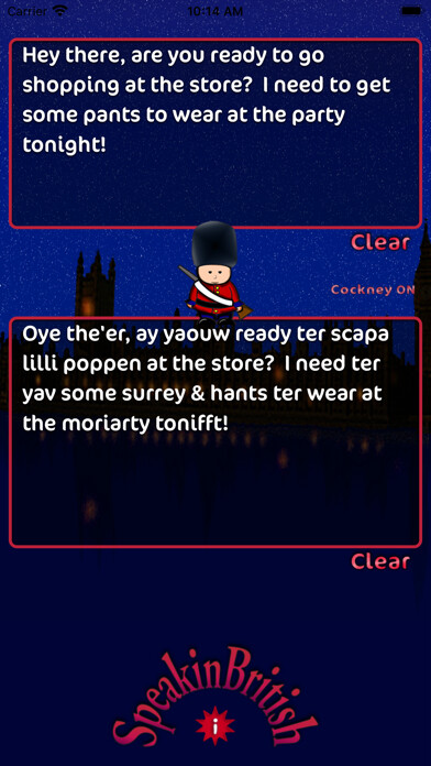 Emulate iPhone app Speakin British using MyAndroid Emulate iPhone app Speakin British using MyAndroid