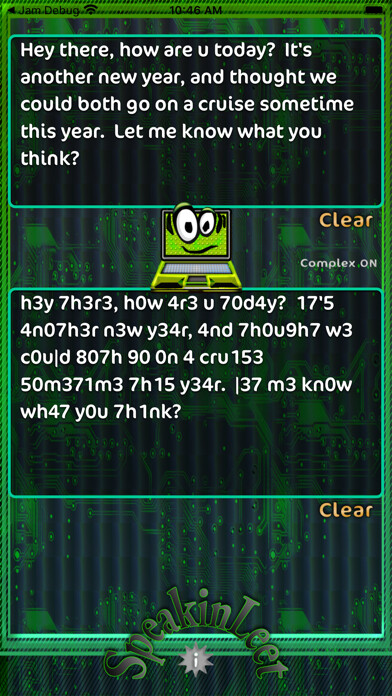 Emulate iPhone app Speakin Leet using MyAndroid Emulate iPhone app Speakin Leet using MyAndroid