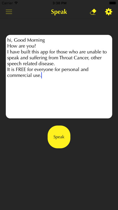 Emulate iPhone app Speak My Words-Text To Speech using MyAndroid Emulate iPhone app Speak My Words-Text To Speech using MyAndroid