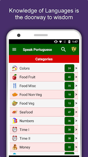 Emulate Android APK Speak Portuguese : Learn Portuguese Language